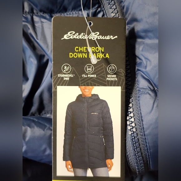 Ladies' Mid Length Down Parka in Navy Eddie Bauer - Picture 4 of 4